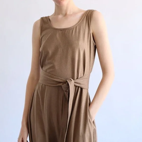 Electric Feathers brown raw silk jumpsuit